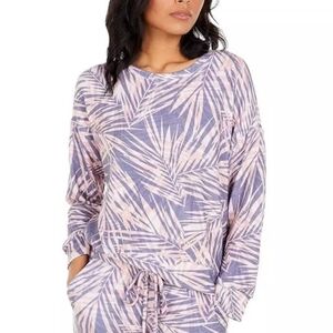 *NWT* Sundry Tropical Palm Print Loungewear Sweatshirt Top